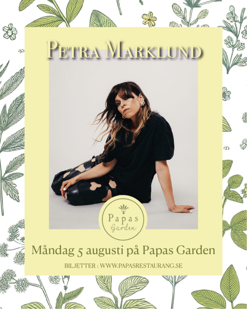 Petra Marklund spelar på Papas Garden i Båstad den 5 augusti
